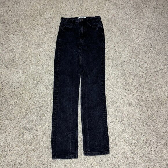 Reformation Jeans Womens Charcoal Black Cynthia High Rise Straight Classic Sz 24 - Picture 4 of 8